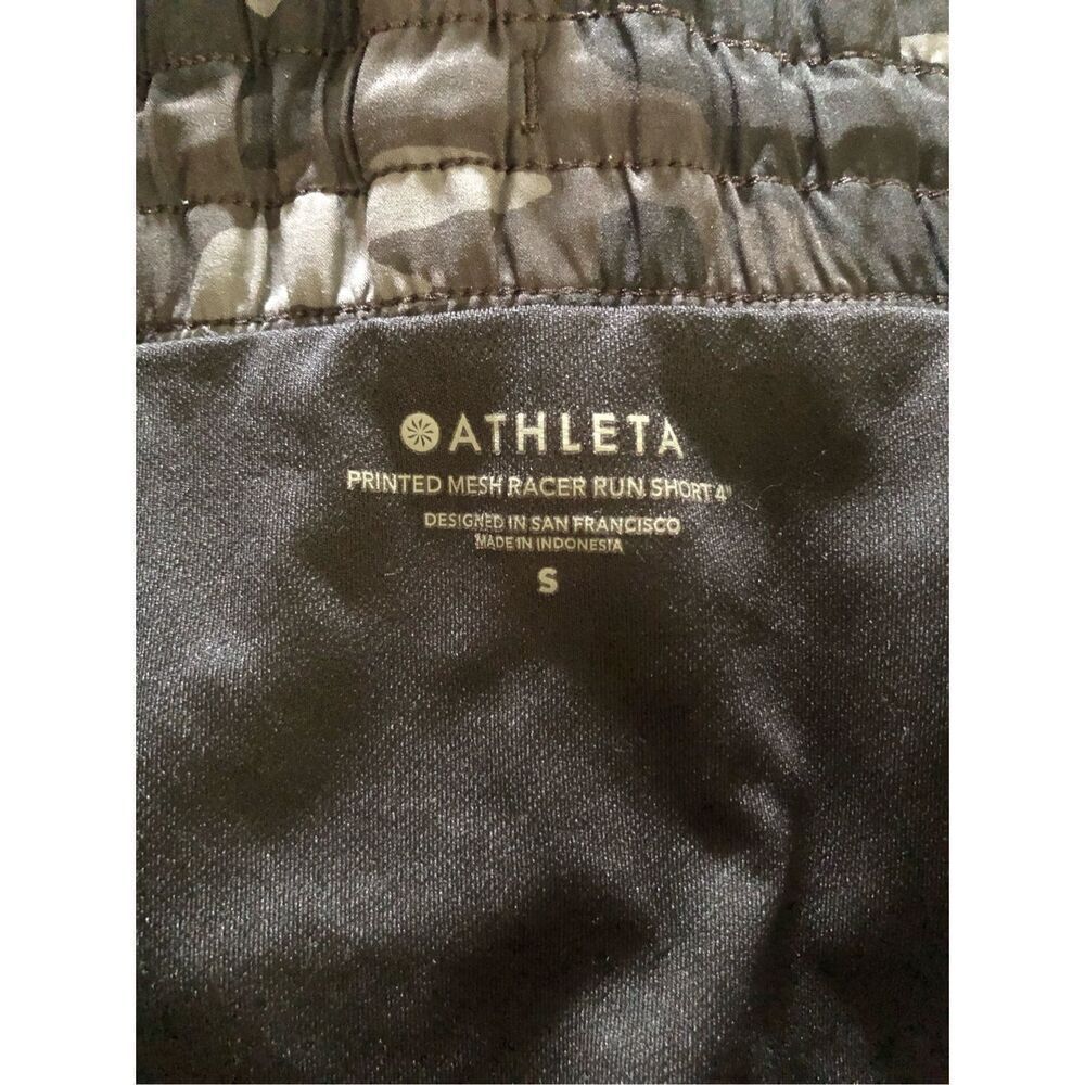 Athleta Camo Running Shorts Women’s Small Gray Black Mesh Lined - Picture 5 of 8